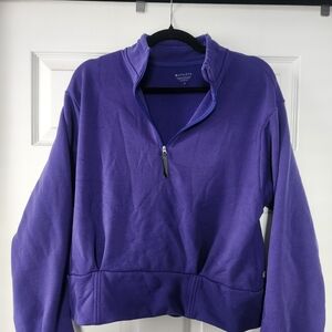 Athleta Purple Quarter-Zip Fleece Pullover